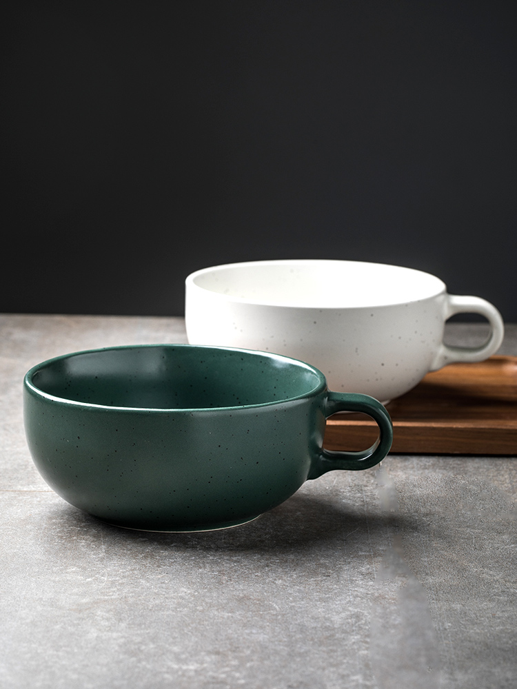 Send cups of creative household contracted breakfast bowl breakfast cup to the strong move a pure color ceramic keller