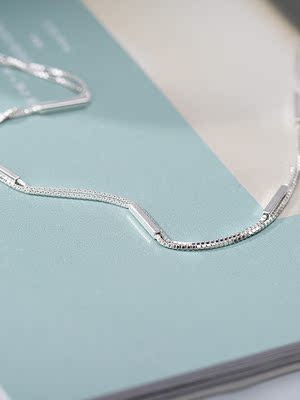 JG đôi vòng chân bạn gái vòng chân nữ sinh viên đơn giản 925 sterling bạc vòng chân đa năng bạc vòng chân lắc chân nữ đẹp Vòng chân