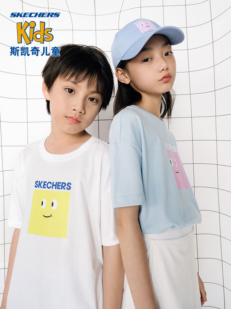 Skechers 斯凯奇 纯棉 儿童短袖T恤 聚划算双重优惠折后￥54.98包邮 男、女童110-160cm码11色可选