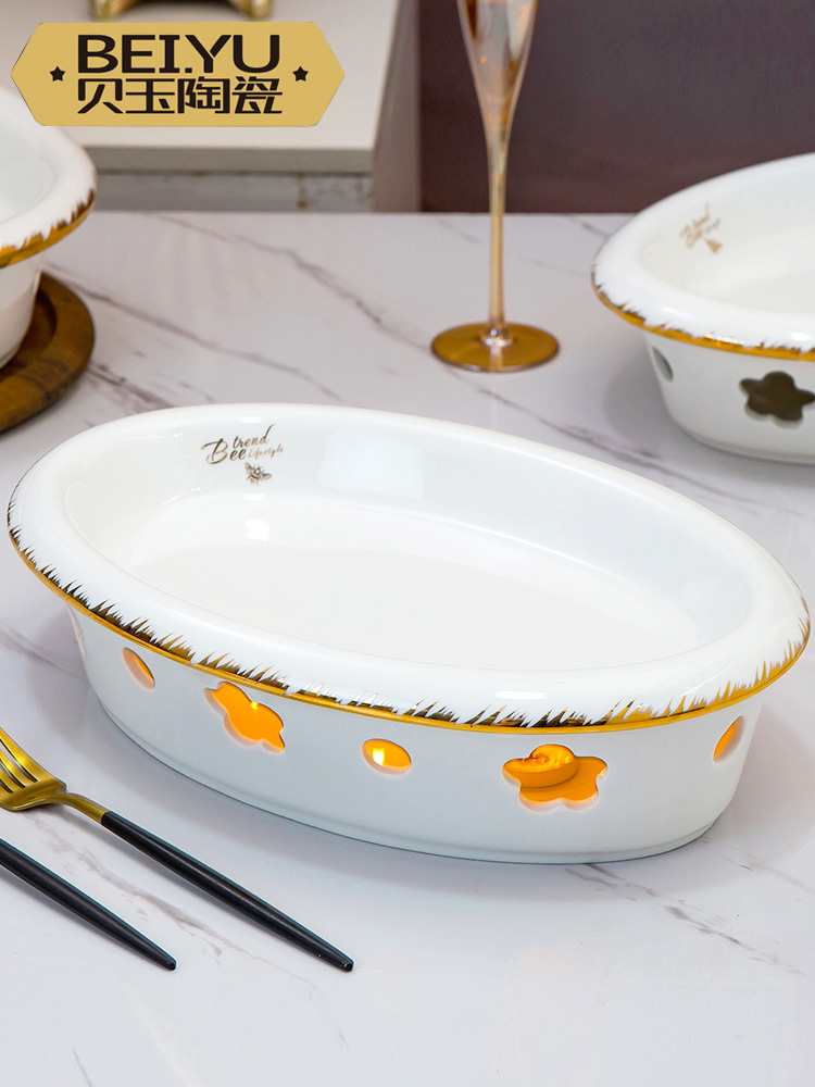 BeiYu bee based heat insulation 0 fish dish do the ceramic pot alcohol hotel tableware may just spend the furnace