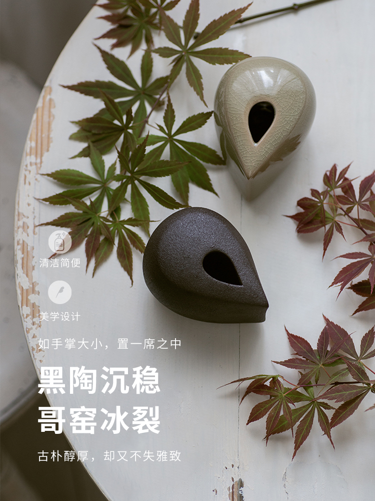 Japanese zen and creation of the elder brother of the black pottery up vase floral outraged home furnishing articles manually restoring ancient ways creative ceramic vase