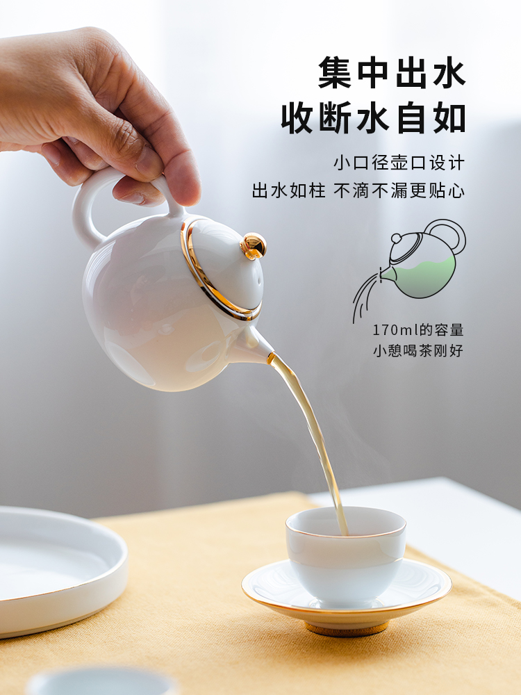 The wind and see The see colour of creation palace checking ceramic teapot small household contracted kung fu tea set filter single pot