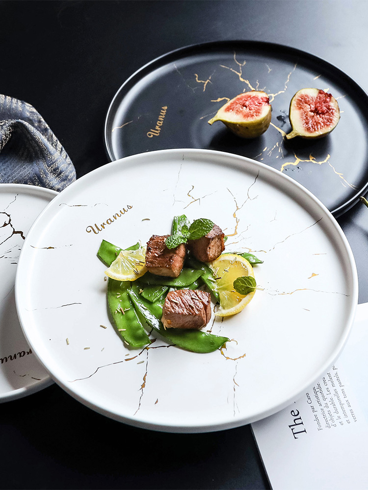 Steak dish food dish European household ceramics Steak knife and fork dish suits for the Nordic western - style food tableware pasta dish