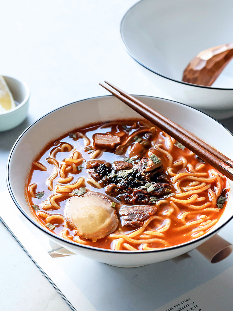 Japanese ramen rainbow such as bowl noodles in soup home large bowl of a single ceramic easily washable hat to eat noodles bowl of soup bowl of noodles bowl