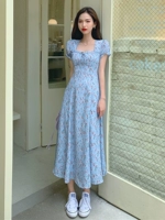 Летнее платье, длинная юбка, коллекция 2022, рукава фонарики, в цветочек, яркий броский стиль
