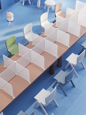 Настольных перегородок 小学生餐桌隔离防护板课桌吃饭就餐飞沫透明分隔板抑菌幼儿园挡板