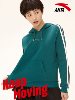 Anta Women mùa thu 2019 áo mới áo thun trùm đầu áo khoác ngắn thể thao áo len 16981724 - Thể thao lông cừu / jumper áo thu đông đôi Thể thao lông cừu / jumper