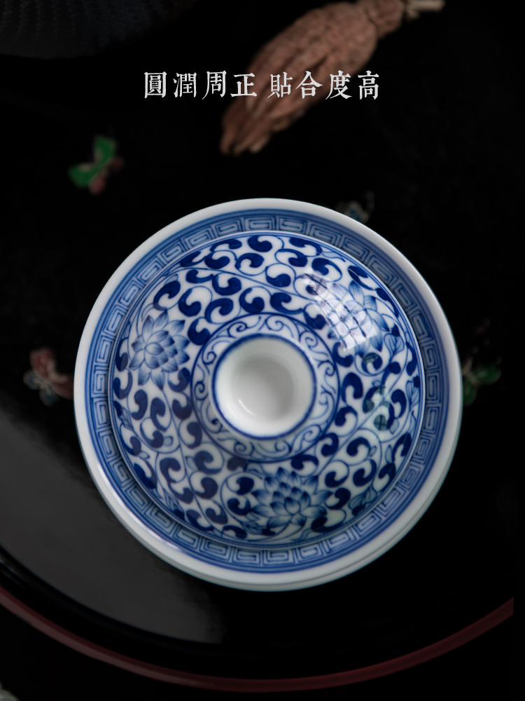 Three tureen only a single small jingdezhen porcelain ceramic tea cup to use manual kung fu tea set 24