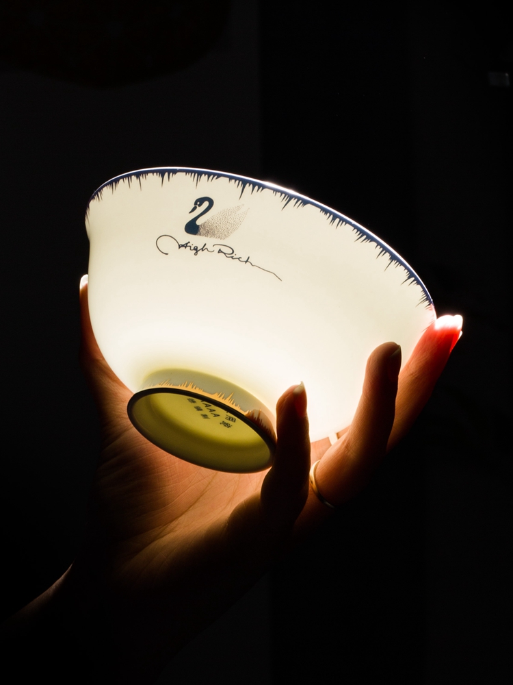 The dishes suit household porcelain tableware dishes chopsticks contracted Europe type 56 skull jingdezhen ceramic combination yellow up phnom penh