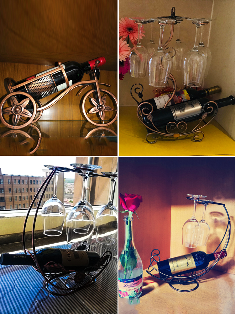 giá rượu Creative treo lộn ngược cốc rượu vang giá đồ trang trí trong gia đình trang trí phong cách châu Âu chai rượu vang chai rượu vang giá giá