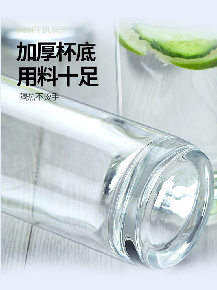 6 kính chịu nhiệt trong suốt sữa lắp đặt nhà bộ sáng tạo thức uống lớn trà cốc cốc bia trắng