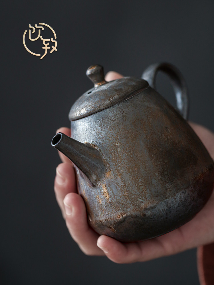 Ultimately responds to gold ceramic teapot trumpet tea ware coarse ceramic tea set single pot of restoring ancient ways variable contracted kunfu tea boiled tea