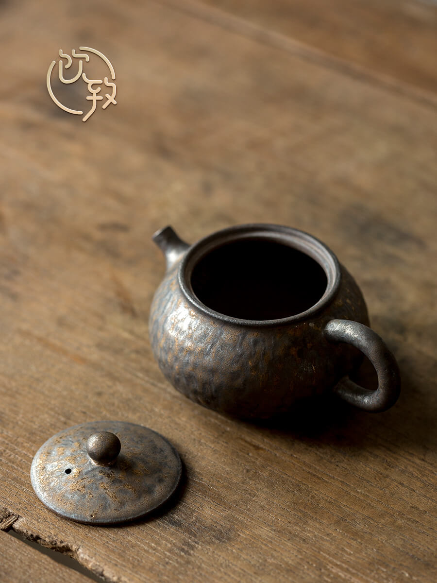 Ultimately responds to antique gold glaze teapot Japanese rough now people make tea by hand the machine ceramic single pot of kung fu tea set