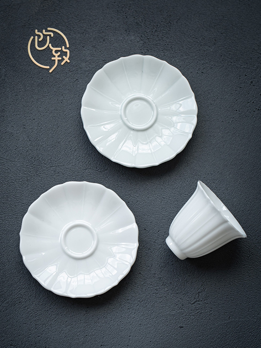 Ultimately responds to bluish white porcelain masters cup kung fu tea cups jingdezhen ceramic sample tea cup small single cup tea cup mat individual