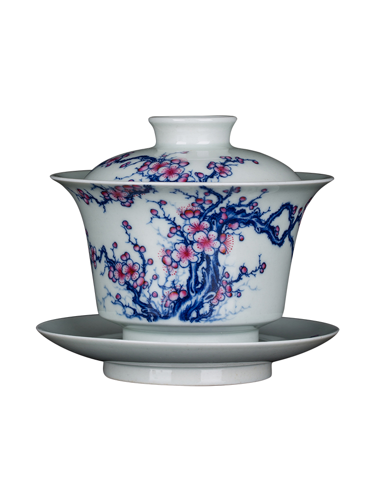 Clock at jingdezhen up tureen single tureen tea cups set three tureen single is not large