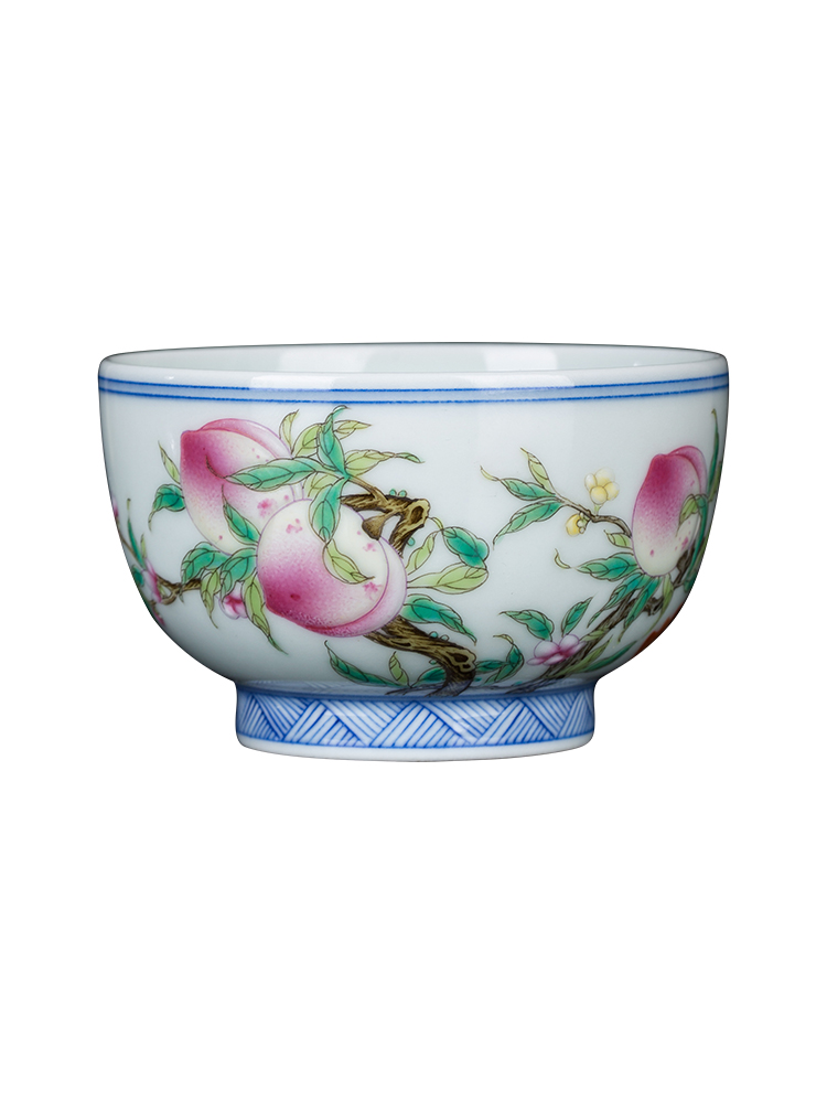 Clock home up hand - made ceramic cups pastel peach personal single cup sample tea cup jingdezhen porcelain kunfu tea master