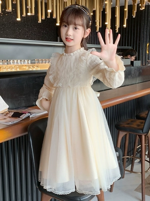Váy Bé Gái Quần Áo Thu Đông Phong Cách Mới Đầm Dài Tay Bé Gái Mùa Thu Váy Công Chúa Mùa Thu Váy Trẻ Em 