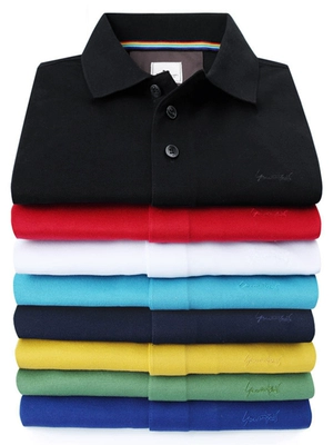 Áo thun nam tay ngắn thương hiệu mùa hè mới dành cho nam trung niên cotton cotton mềm mại cotton lụa cotton ngắn POLO áo sơ mi nam - Áo phông ngắn áo form rộng nam Áo phông ngắn