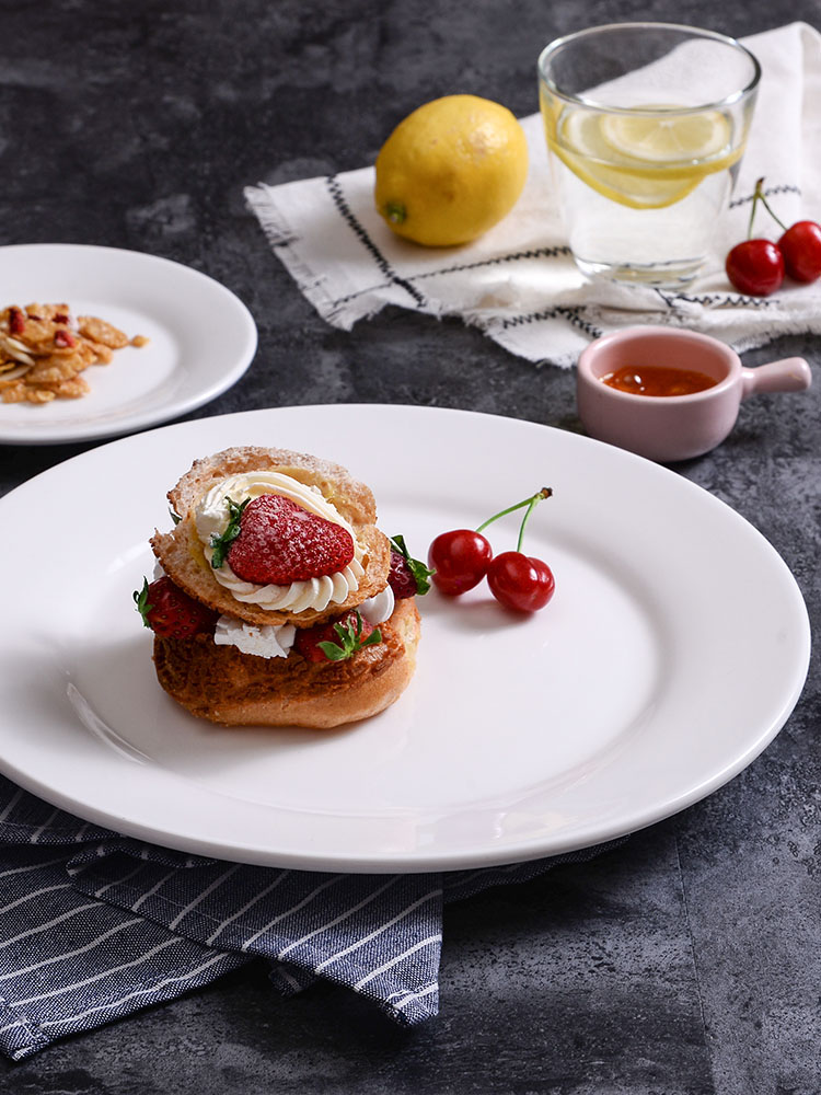 Steak dishes white creative household ceramic dish dish dish hotel western - style food tableware flat white porcelain dinner plate