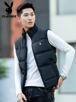Playboy xuống cotton vest nam mùa thu đông ấm áp Slim phiên bản Hàn Quốc hợp thời trang áo ba lỗ tập gym Áo vest cotton