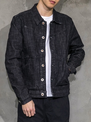 Mùa xuân và mùa thu mẫu áo khoác denim nam tự canh kéo dài xu hướng dụng cụ denim áo khoác ngắn thanh niên quần áo denim - Áo khoác đôi áo khoác nam Áo khoác đôi