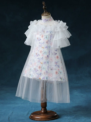 Cô gái catwalk đầm nhỏ chủ nhà mùa hè người mẫu trẻ em mẫu catwalk trình diễn trang phục piano hoa cô gái váy cưới - Váy trẻ em