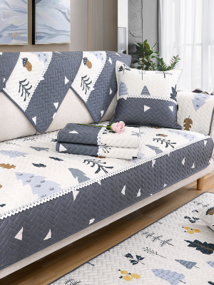 Bông vải ghế sofa đệm Four Seasons chung trượt che bộ toàn bộ phòng khách sofa đệm bông bìa bao gồm tất cả các bìa phổ - Ghế đệm / đệm Sofa đệm sofa Ghế đệm / đệm Sofa