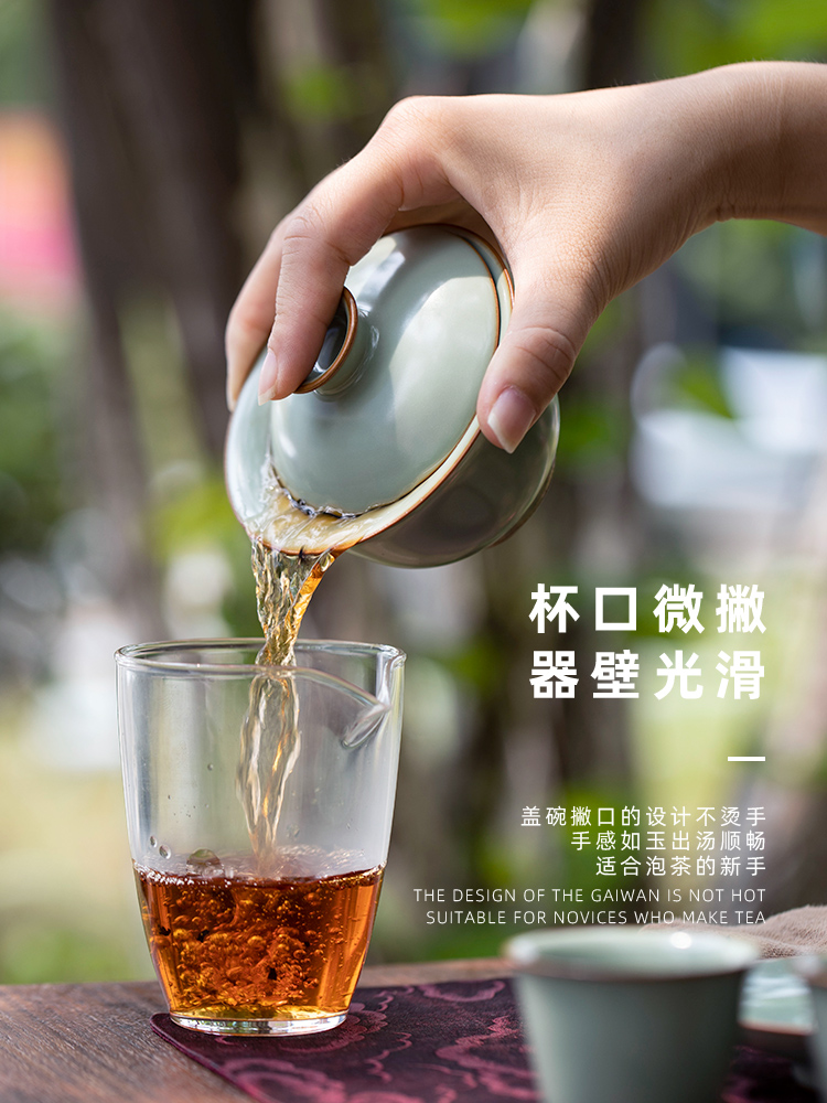 Mountain sound your up only three tureen jingdezhen ceramic tureen single piece can raise kung fu tea tureen single open