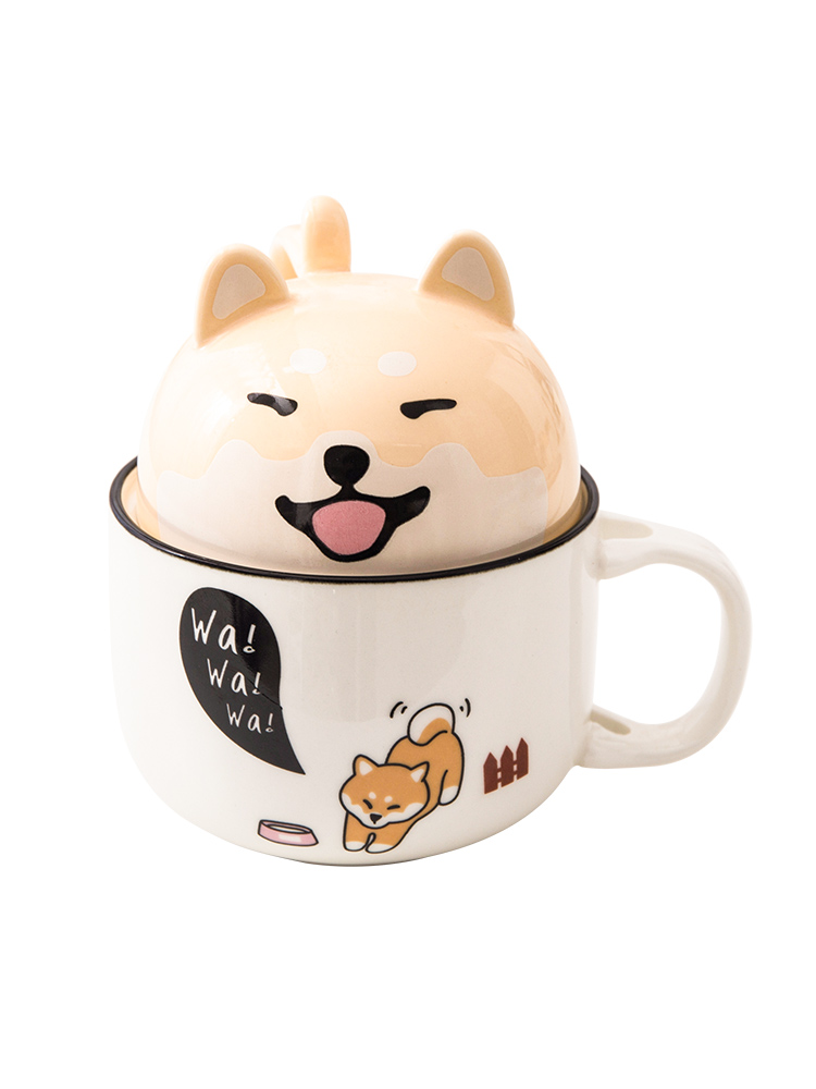 E best! Super large capacity of express girl mugs individuality creative fashion lovers ceramic cup with a spoon