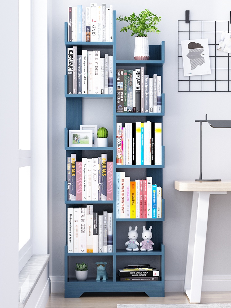 Simple kệ sách kệ phụ sàn nhà tối giản phòng khách sinh viên tiết kiệm cho trẻ em, tủ tiết kiệm không gian cuốn sách nhỏ