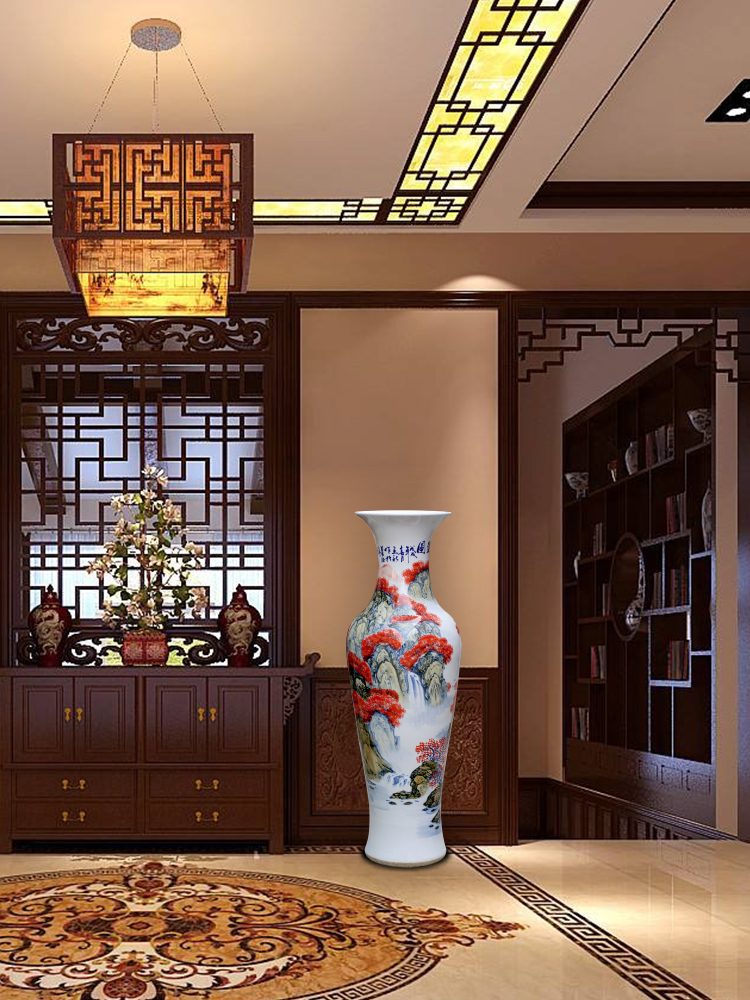 Jingdezhen ceramic figure landscape hand - made bonanza of large vases, sitting room of Chinese style household furnishing articles for opening gifts
