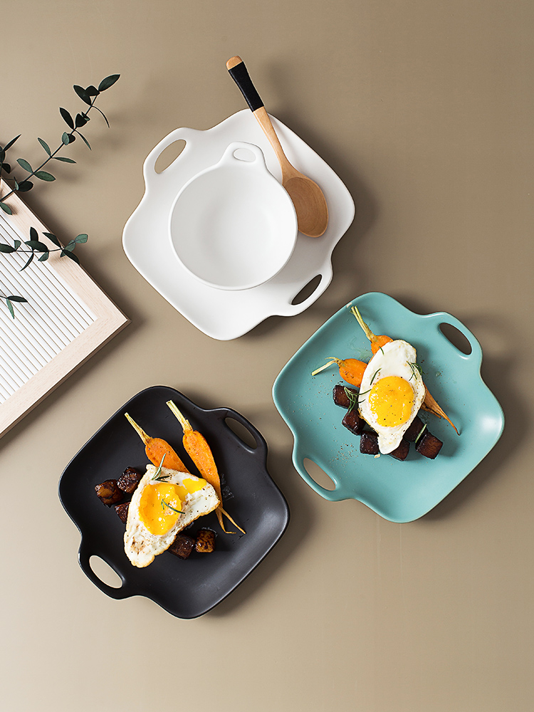 Ins a Nordic people food tableware suit creative web celebrity single ceramic tableware picking 2 breakfast dishes