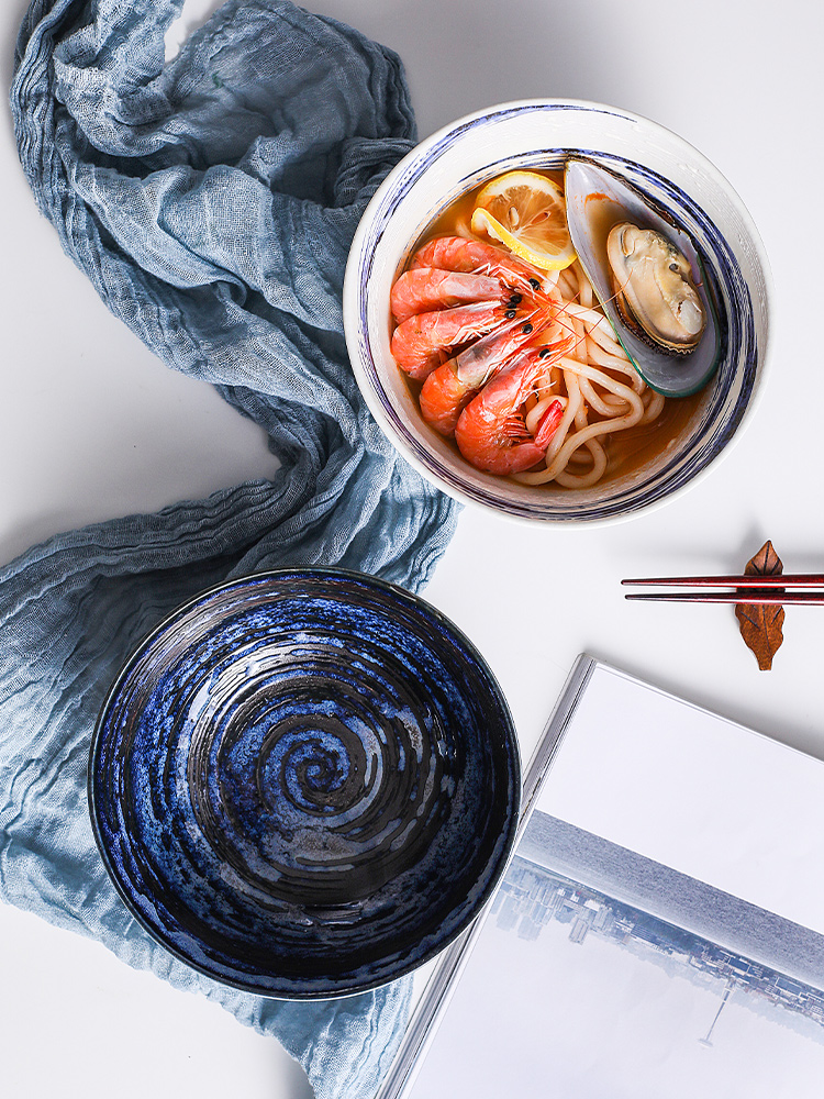 The fawn field'm ceramic big rainbow such to use Japanese imported from Japan and The wind under The glaze color large soup bowl Japanese - style tableware rainbow such use