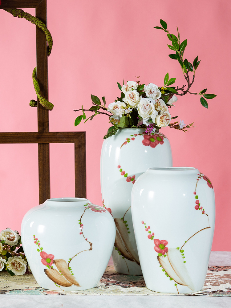 Jingdezhen Nordic floret bottle furnishing articles dried flowers flower arrangement ceramic crafts creative living room table decoration decoration