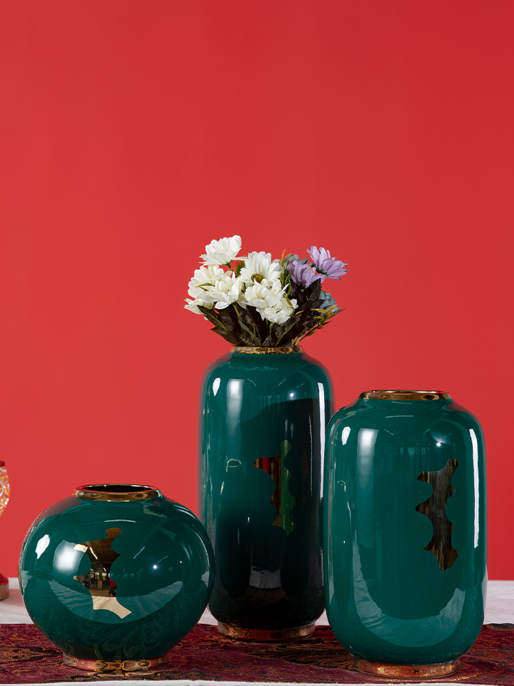 Jingdezhen ceramic small and pure and fresh flower arranging flower bottles of the sitting room TV ark, hotel home decoration handicraft furnishing articles