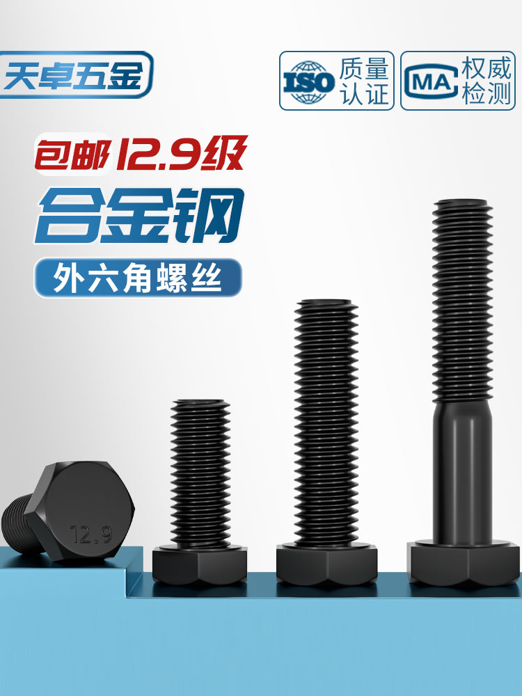 Bu lông lục giác bên ngoài cường độ cao cấp 12.9 M5M6M8M10M12M14M16M18M20M22M24 bulong nở bu lông nở sắt