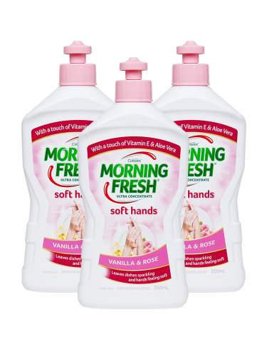 澳洲进口Morning Fresh MF玫瑰味高效浓缩洗洁精350ml*3