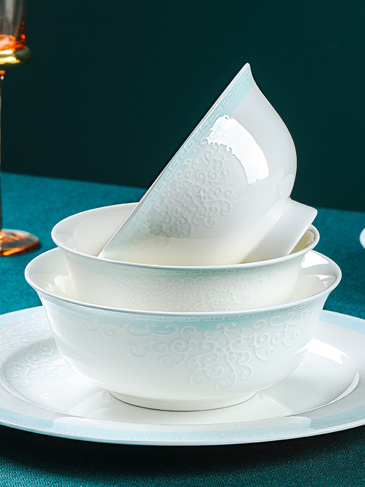 Wooden house product dishes suit household jingdezhen ceramic tableware I and contracted style housewarming dishes
