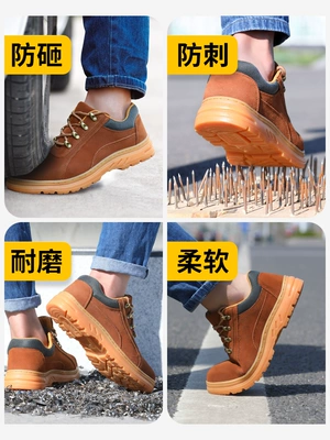 Giày bảo hiểm lao động nam mùa hè chống đập chống xỏ ống thép thoáng khí mềm dưới đáy lưới cách nhiệt bốn mùa an toàn 