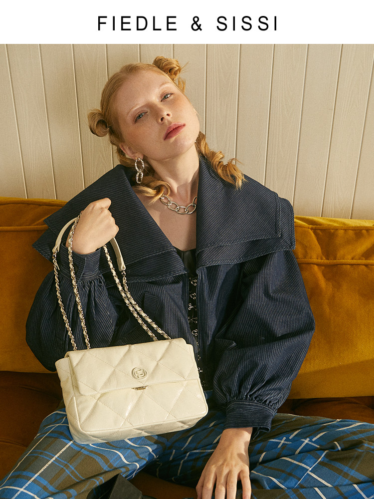 FIEDLE&SISSI 菲德茜茜 头层油蜡皮菱格链条包 双重优惠折后￥329包邮 3色可选
