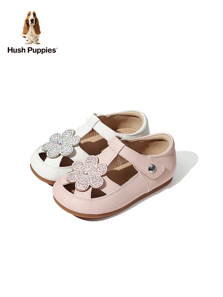 Hush Puppies 暇步士 2022年春季款 女童软底花朵闪钻公主鞋 天猫优惠券折后¥139包邮(¥259-120)23~31码2色可选