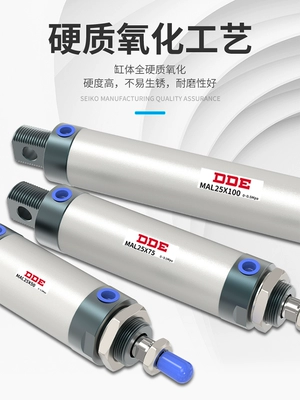 Xi lanh mini hợp kim nhôm chở khách Zheyu Yade khí nén nhỏ MAL16/20/25/32/40*25X50X75 xi lanh thủy lực 1 tấn xi lanh thủy lực 2 chiều 