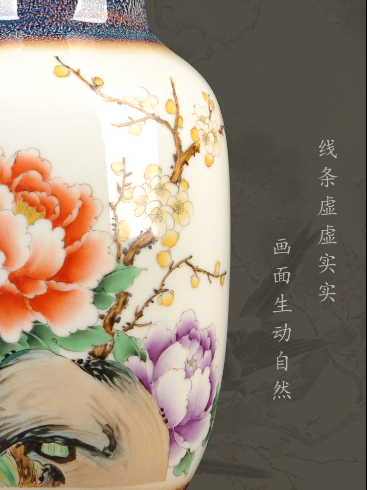 Jingdezhen ceramics new Chinese hand - made dried flower vases, flower arrangement bedroom household furnishing articles, the sitting room porch decoration