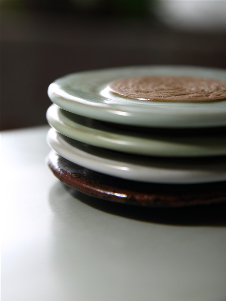 Beautiful home your up coasters tea tea art kung fu tea cup mat Japanese creative round saucer ceramic tea set with parts