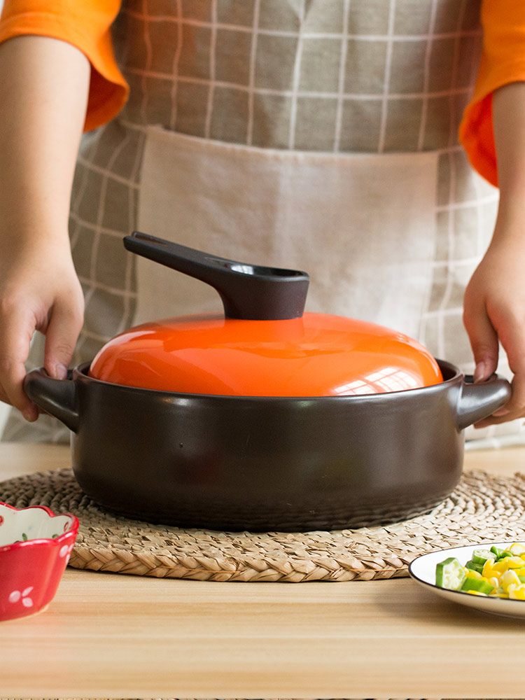 Orange leaf casserole high - temperature curing flame gas small ceramic crock soup soup rice casserole household soup stew