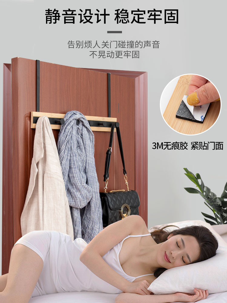 cửa phòng ngủ treo móc trên cửa gắn giá đỡ miễn phí quần áo cửa móng tay áo móc dấu vết trở lại thủng miễn phí