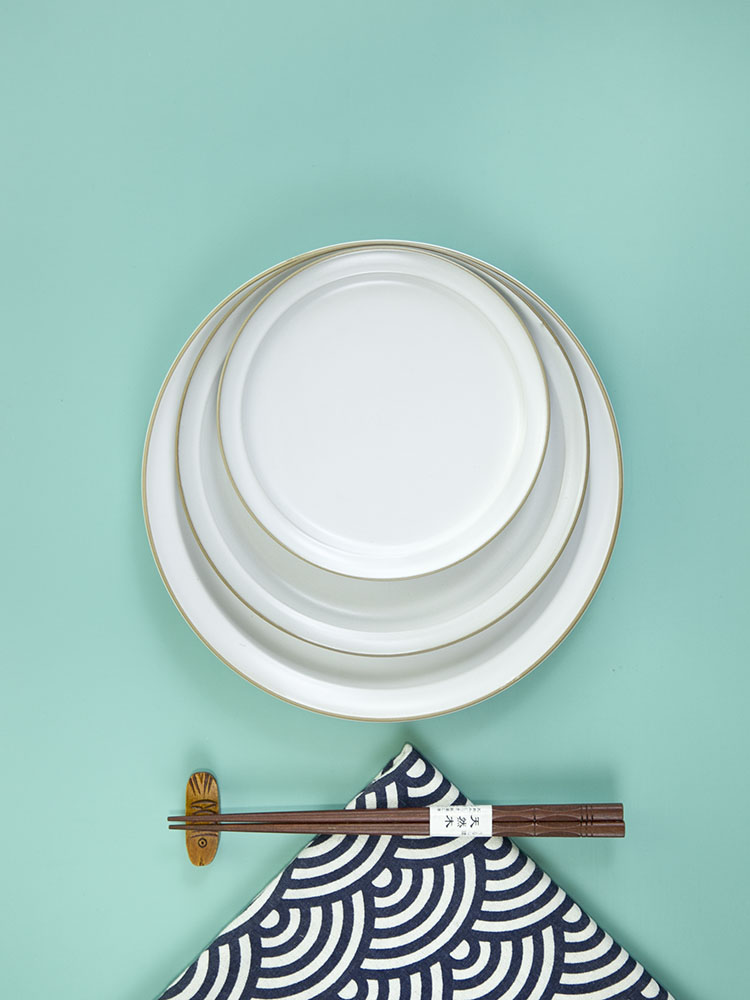 Four seasons and the Nordic pure color matte enrolled porcelain plate western salad dish bowl bowl rainbow such as bowl disc household