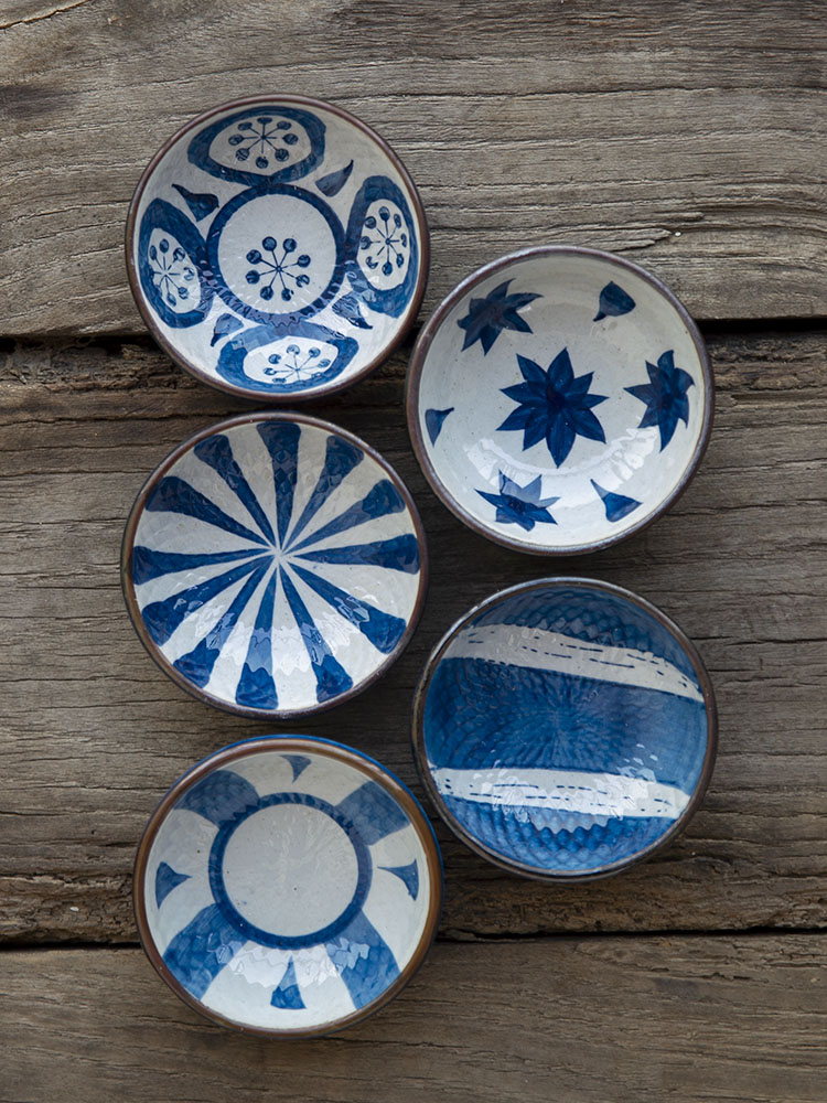 And the four seasons of hand - made ceramic with Japanese creativity tableware under the glaze color plate round dish taste disc snack plate