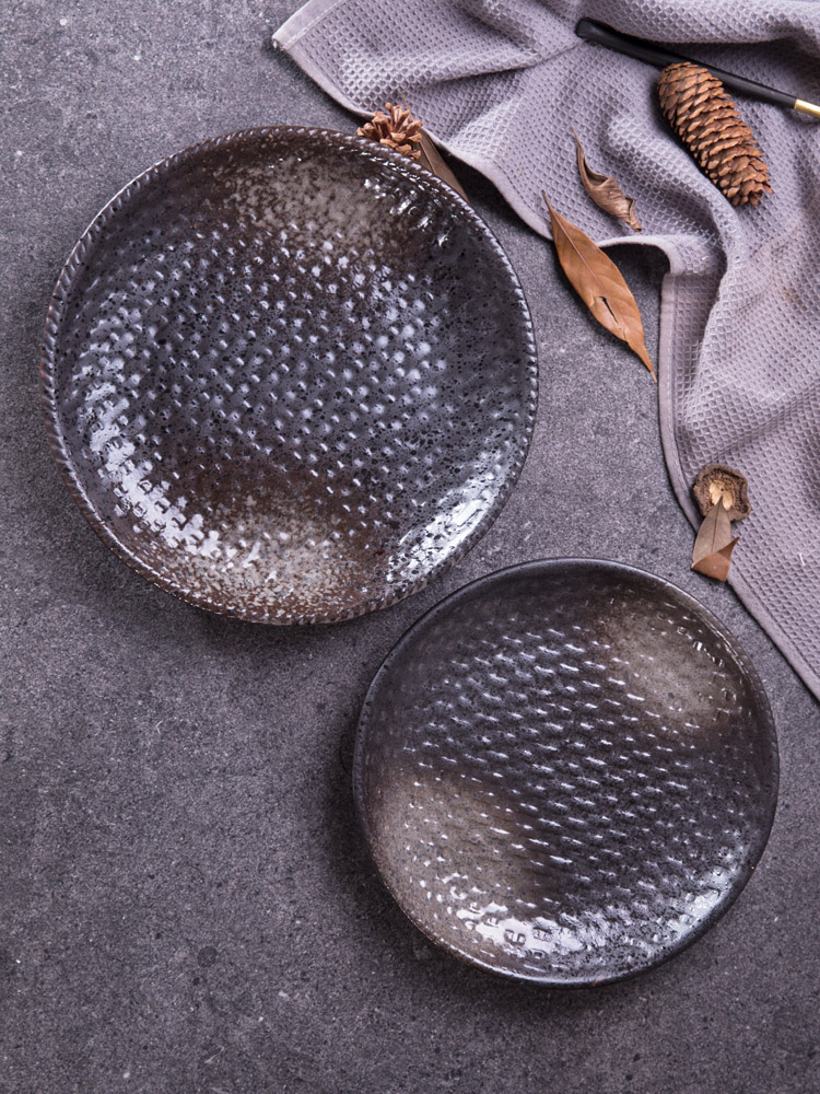 Under the glaze color ceramic disc plate beefsteak pasta dish tray is 1:1. 2 dish dish restaurant dining room