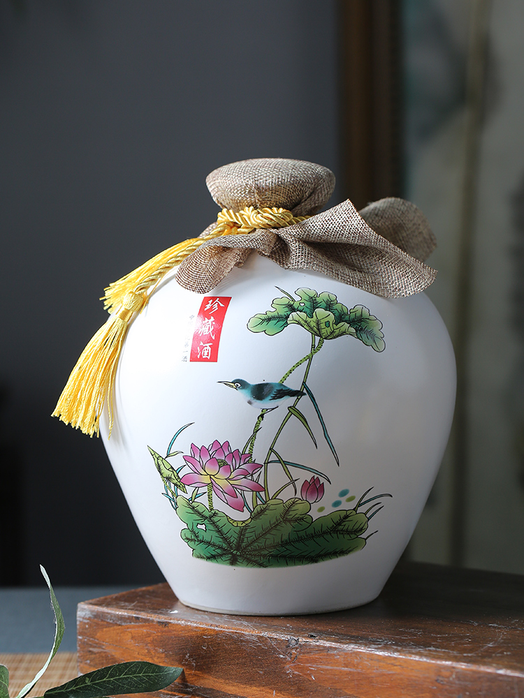 Jingdezhen ceramic bottle 1 catty 2 jins 5 jins of 10 jins of archaize jar sealed empty wine bottles of flask earthenware